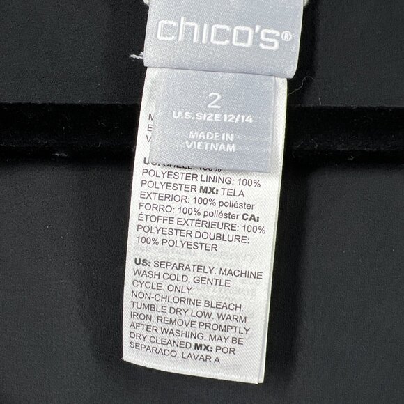 Chicos Women's Top Reversible Size Large Black White Paisley Pullover Sleeveless - Picture 2 of 8